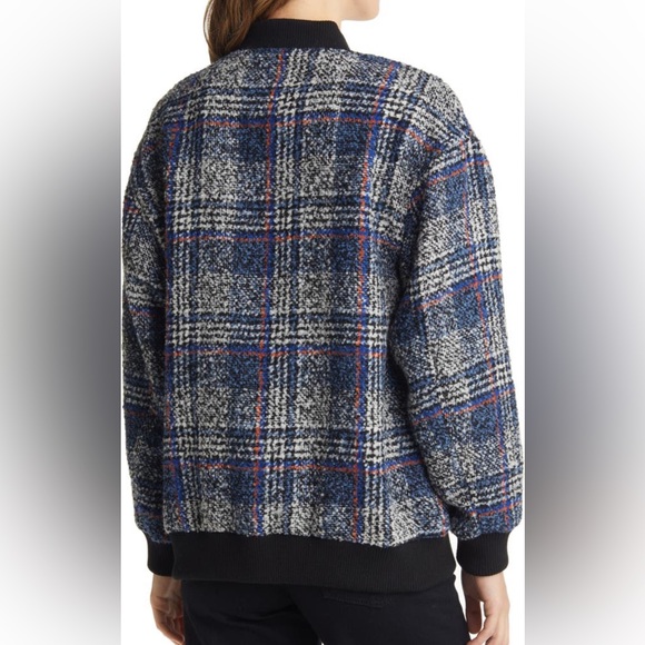 NWT - Avec Les Filles - Plaid Tweed Bomber Jacket 2X - Picture 2 of 7